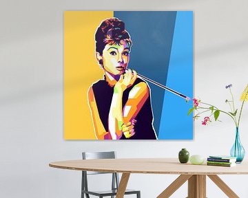 Audrey Hepburn Pop Art Schilderij van Kunst Company