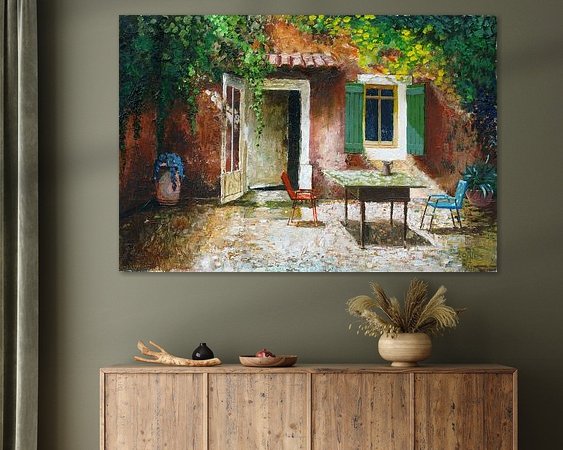 Voorbeeld van het werk in een kamer