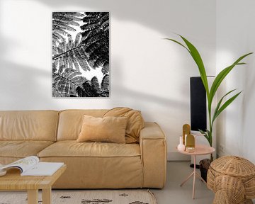 Schwarz-weißer Baumfarn abstrakt von Ellis Peeters