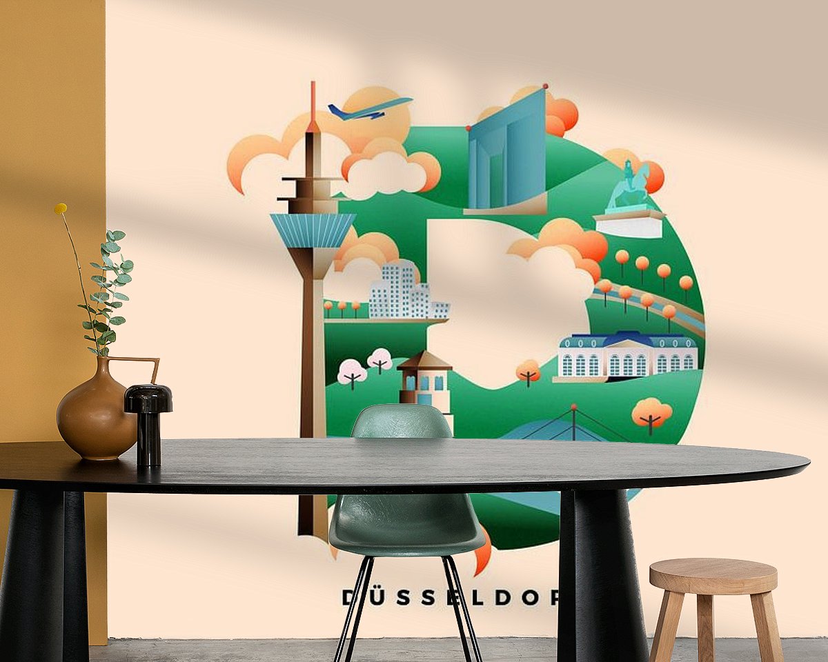 Voorbeeld van het werk in een kamer