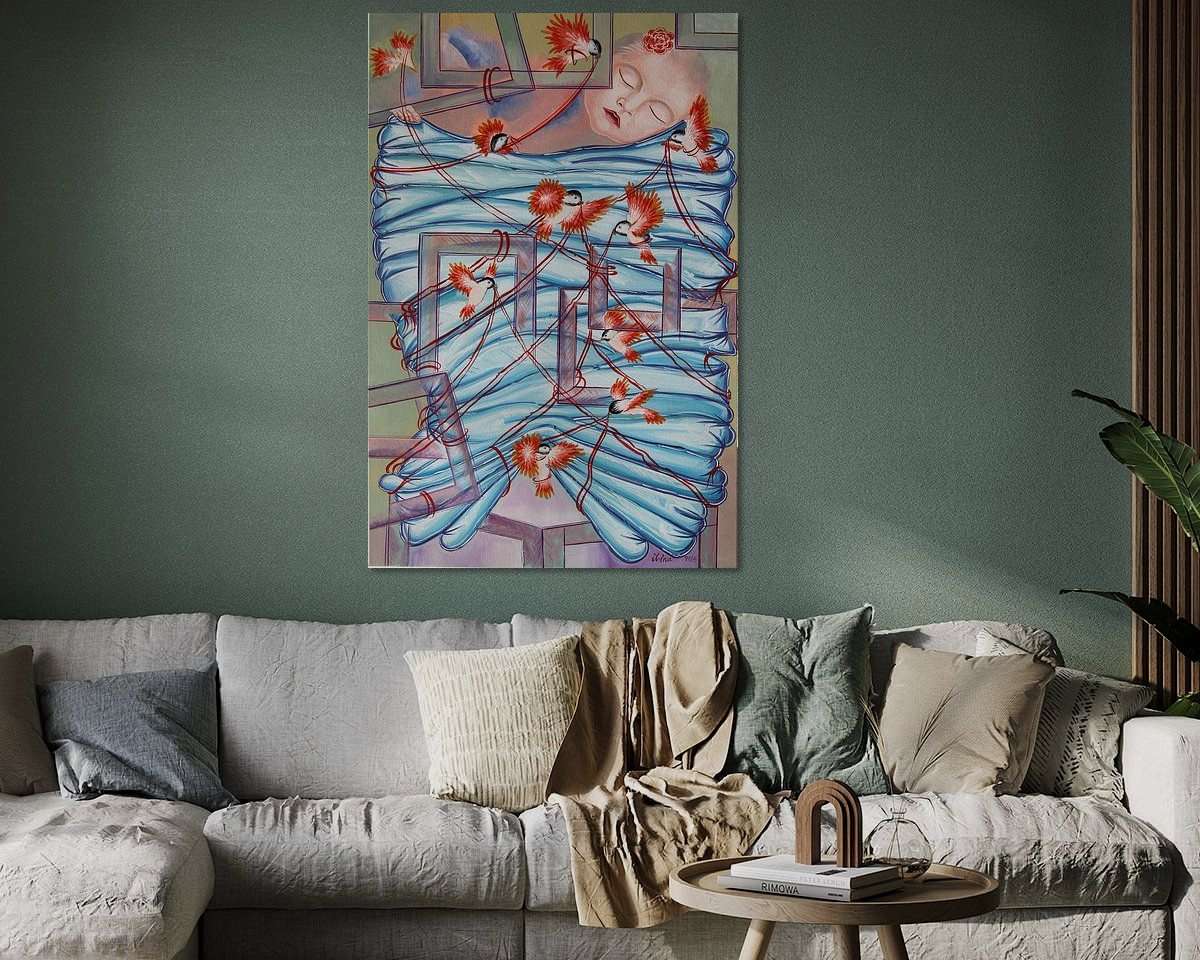 Voorbeeld van het werk in een kamer