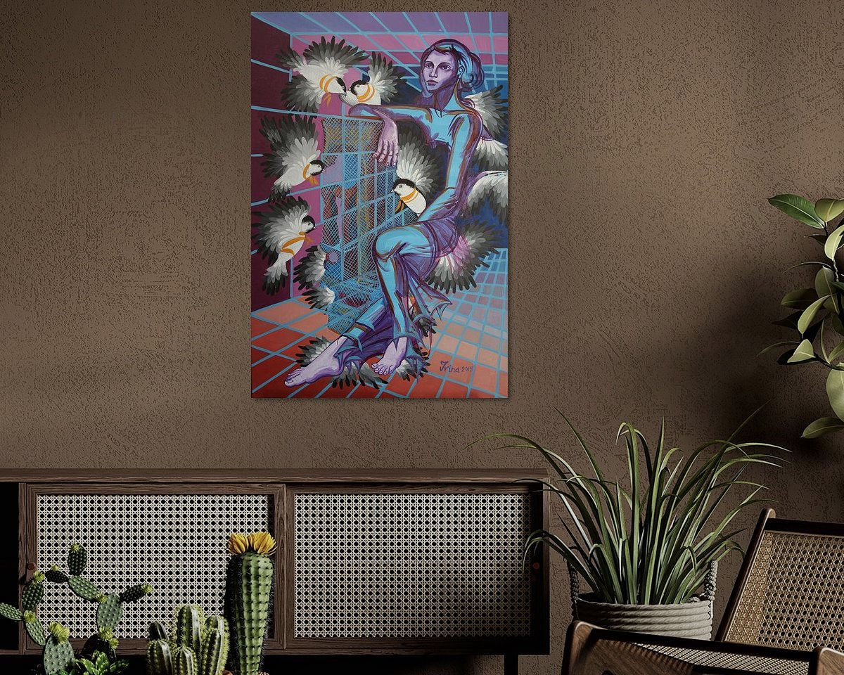 Voorbeeld van het werk in een kamer