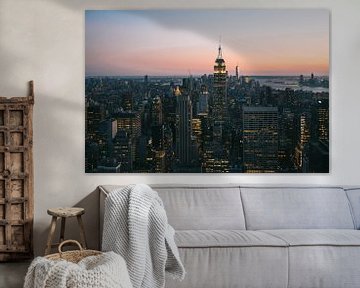 New York City Skyline (sunset) by Michiel Dros