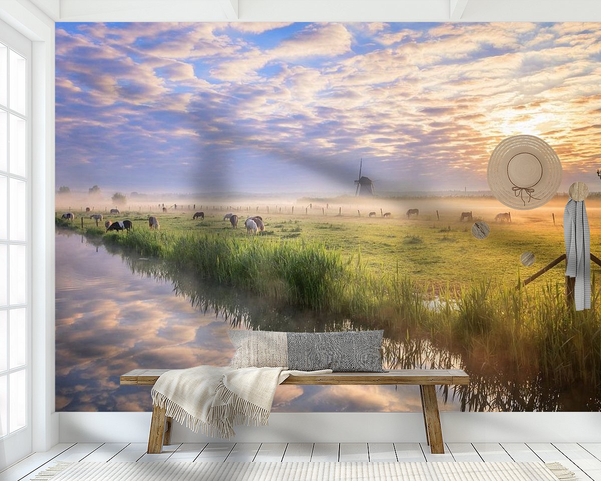 Voorbeeld van het werk in een kamer
