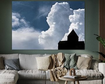 Silhouet van een kerk in de wolken | Armenië van Photolovers reisfotografie