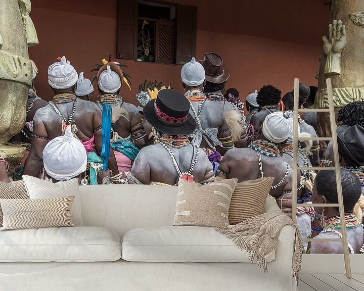 Sfeerimpressie behang: Vrouwen vieren een oogstfeest in West-Afrika | Benin van Photolovers reisfotografie