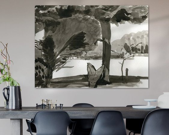 Voorbeeld van het werk in een kamer