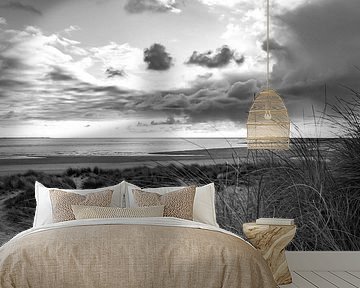 Beach and dunes in black and white by By Marjolein Design