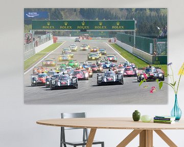 Start van de zes uur van Spa in 2016 van het FIA-wereldkampioenschap Endurance in Spa-Francorchamps. van Sjoerd van der Wal