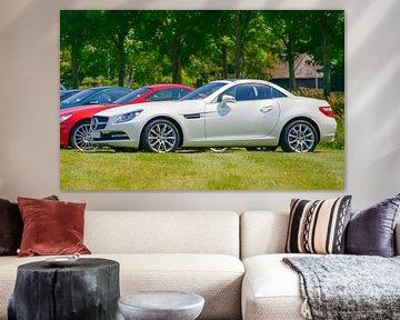 White Mercedes Benz SLK compact luxury roadster by Sjoerd van der Wal Photography