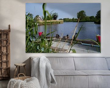 Les canards au bord de l'eau sur Martine Overkamp-Hovenga