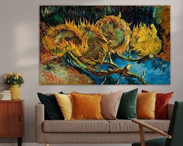 Vier zonnebloemen in de kiem gesmoord, Vincent van Gogh