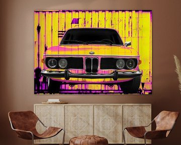 BMW 3.0 E9 Art Car in neonkleuren van aRi F. Huber