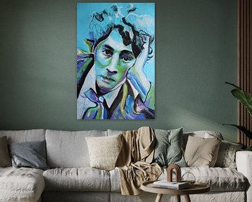 Portret van Marc Chagall van Helia Tayebi Art