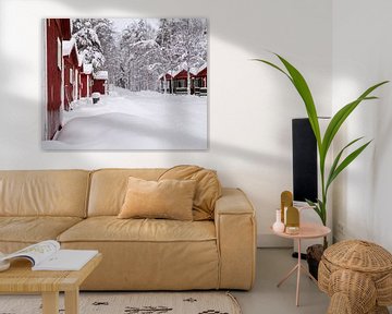 Finnland, Häuser im Schnee von Frank Peters