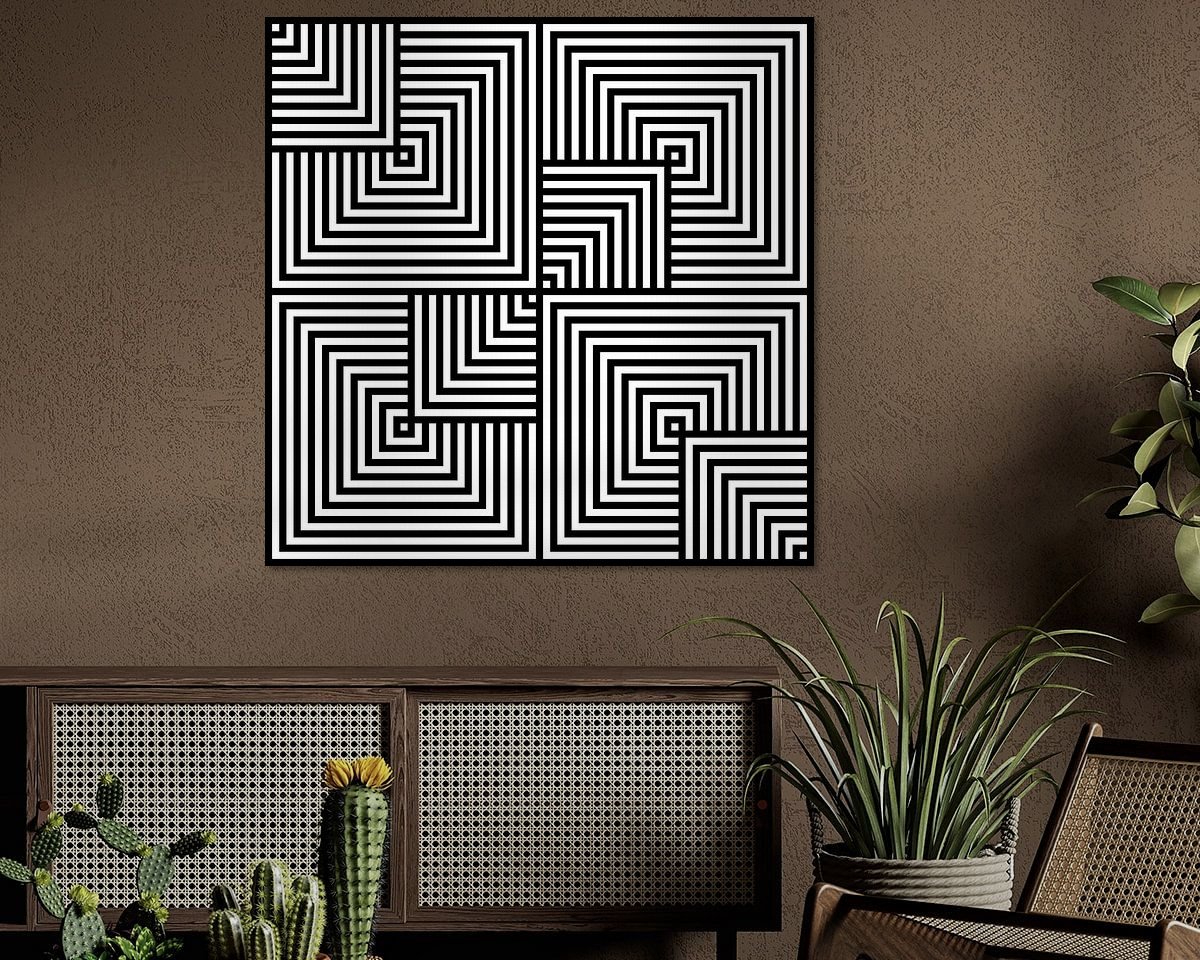 Voorbeeld van het werk in een kamer