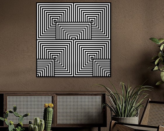 Voorbeeld van het werk in een kamer
