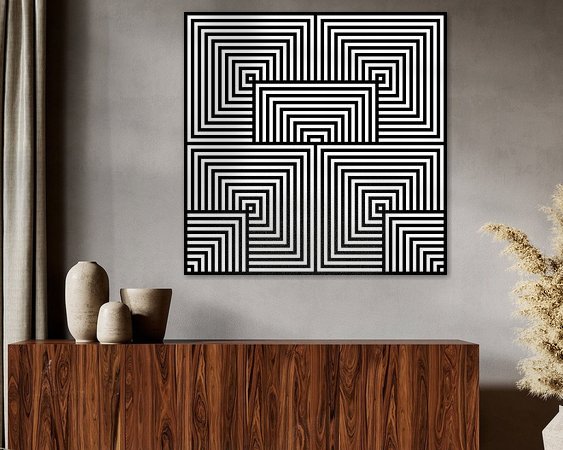 Voorbeeld van het werk in een kamer