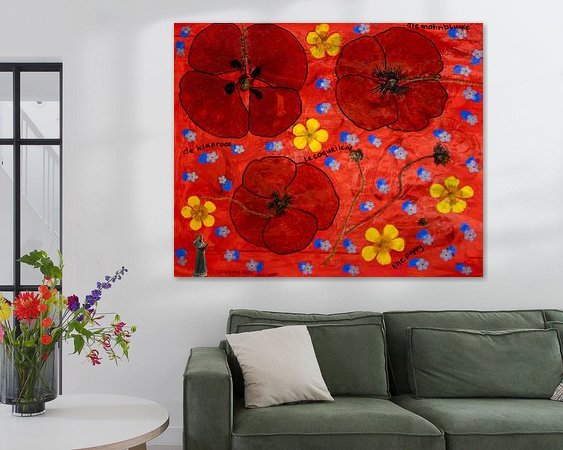 Voorbeeld van het werk in een kamer