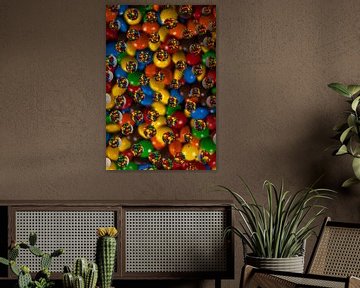 Een kleurrijk geheel van rondjes druppels gezichtbedrog, van Hilda van den Burgt