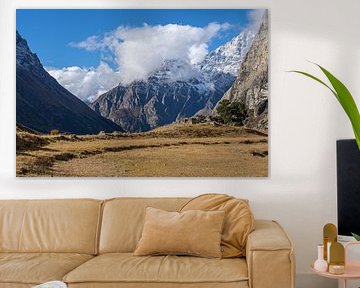 Open Grass Plain Himalayas Nepal by Tessa Louwerens