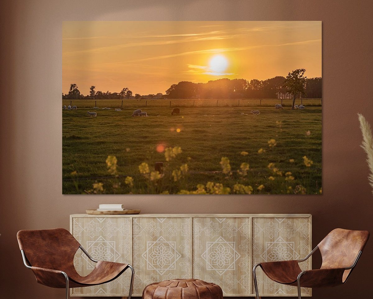 Voorbeeld van het werk in een kamer