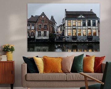 Buildings during the evening in Ghent by Mickéle Godderis