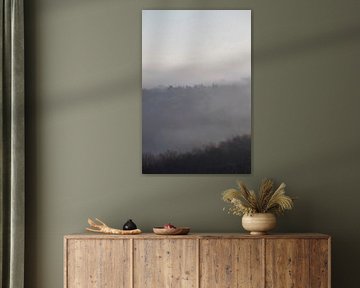 Paysage dans le brouillard du matin