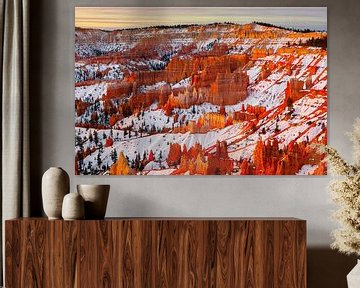 Lever de soleil hivernal à Bryce Canyon N.P., Utah sur Henk Meijer Photography