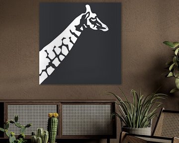 Giraf met donkere achtergrond  van Kirtah Designs