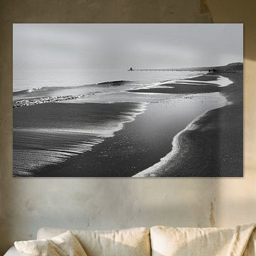 Beach view in black and white