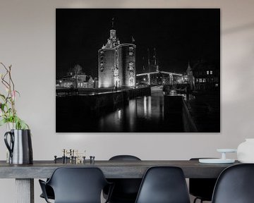 Drommedaris of Enkhuizen black and white by Evelien van der Horst