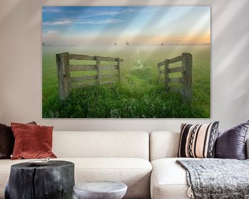 Hollands Polderlandschap tijdens zonsopkomst van Original Mostert Photography
