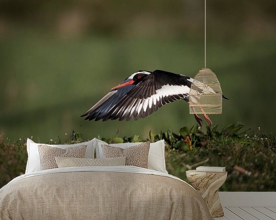 Voorbeeld van het werk in een kamer