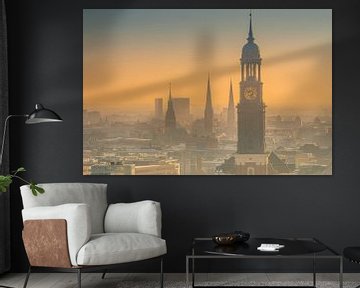 Germany, Hamburg, city centre, skyline, Michel, St. Michaelis,, churches by Ingo Boelter