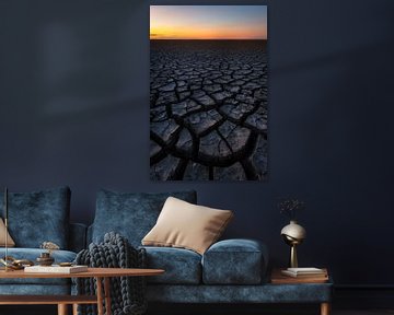 Cracks in the clay due to the drought on the mudflats in Groningen. by Jos Pannekoek