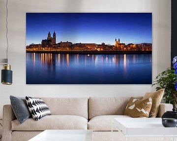 Magdeburg skyline at the blue hour by Frank Herrmann