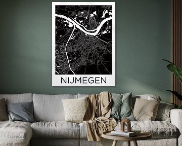 Nijmegen | City Map BlackWhite by WereldkaartenShop
