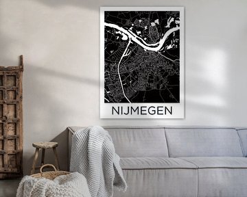 Nijmegen | Stadskaart Zwartwit