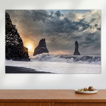 Aan het strand van Reynisdrangar