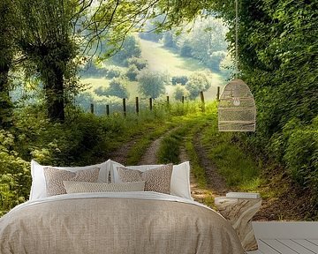 View on a country road through the hills of South Limburg by John Kreukniet