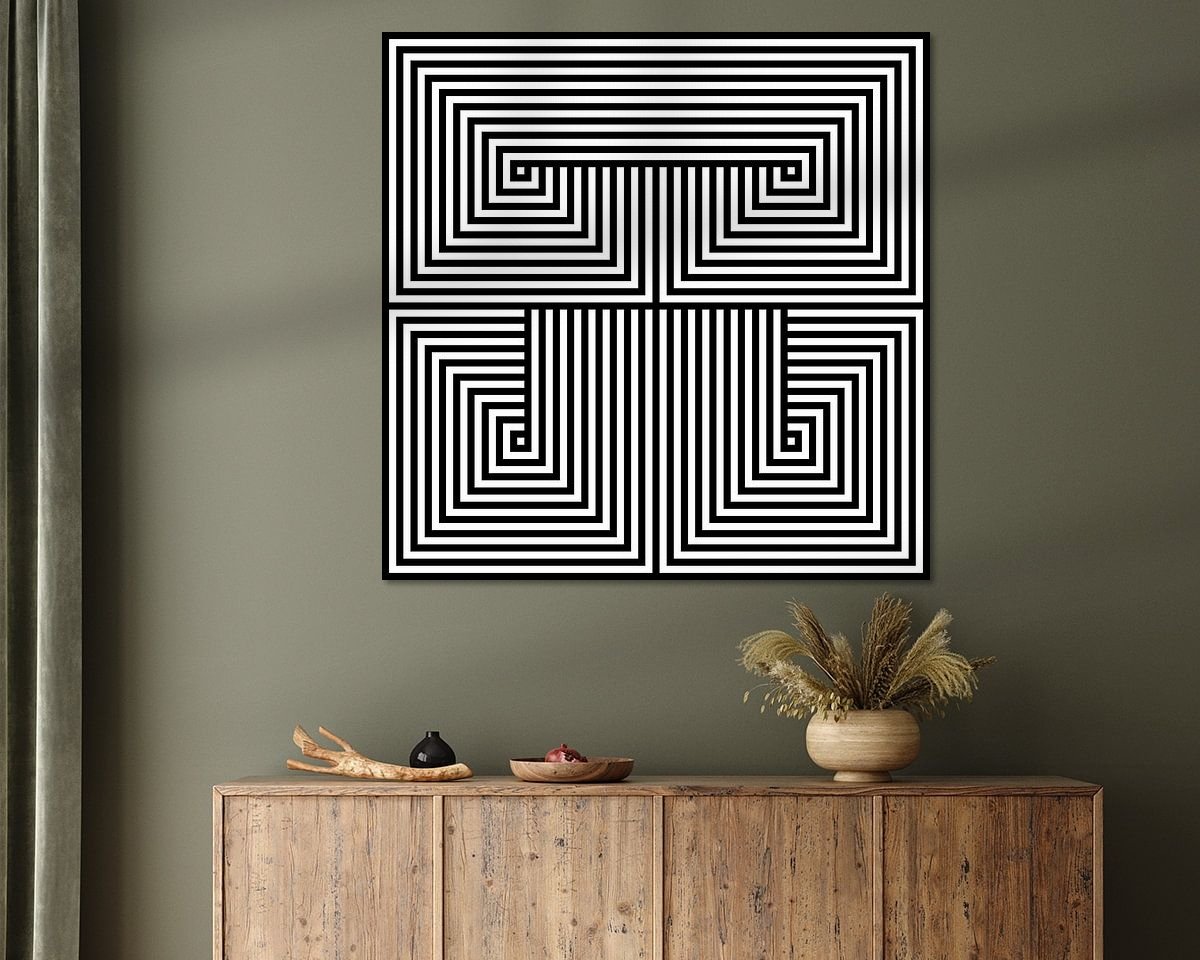 Voorbeeld van het werk in een kamer