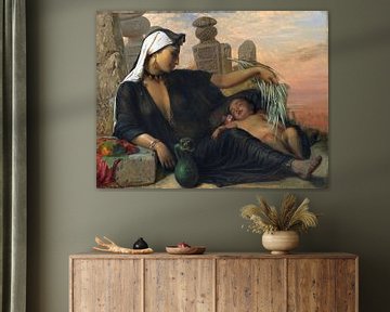Frau, ägyptischer Fellah, mit ihrem Baby - Elisabeth Jerichau-Baumann -1872 von Atelier Liesjes