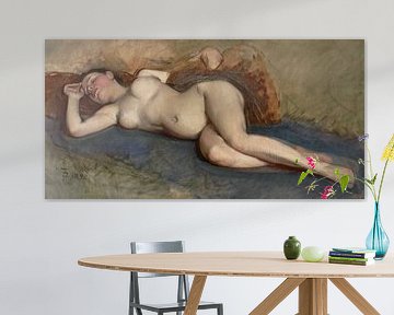 Naakt, liggend - Frank Duveneck - 1892 van Atelier Liesjes