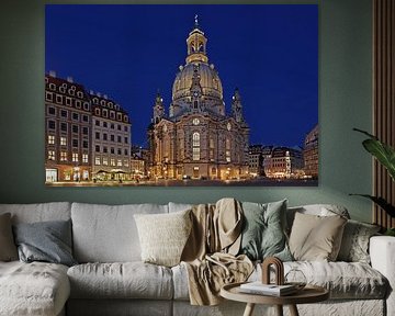 Dresden Frauenkirche at the blue hour by Frank Herrmann