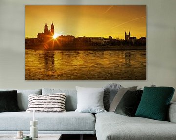 Magdeburg at sunset by Frank Herrmann