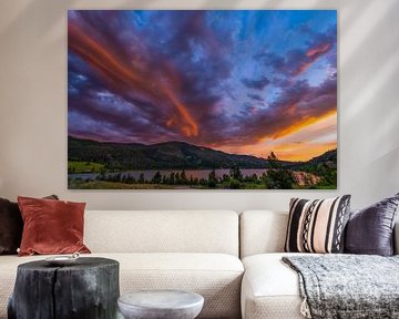 Coucher de soleil dans la forêt nationale de Bridger Teton sur Denis Feiner