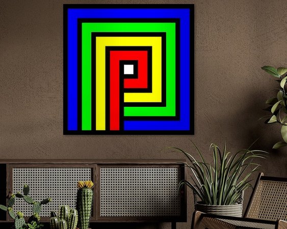 Voorbeeld van het werk in een kamer