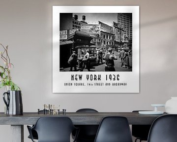 New York 1936: Union Square, 14th Street en Broadway. van Christian Müringer
