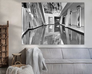 Pariser Architektur Louis Vuitton-Stiftung in Schwarz-Weiß